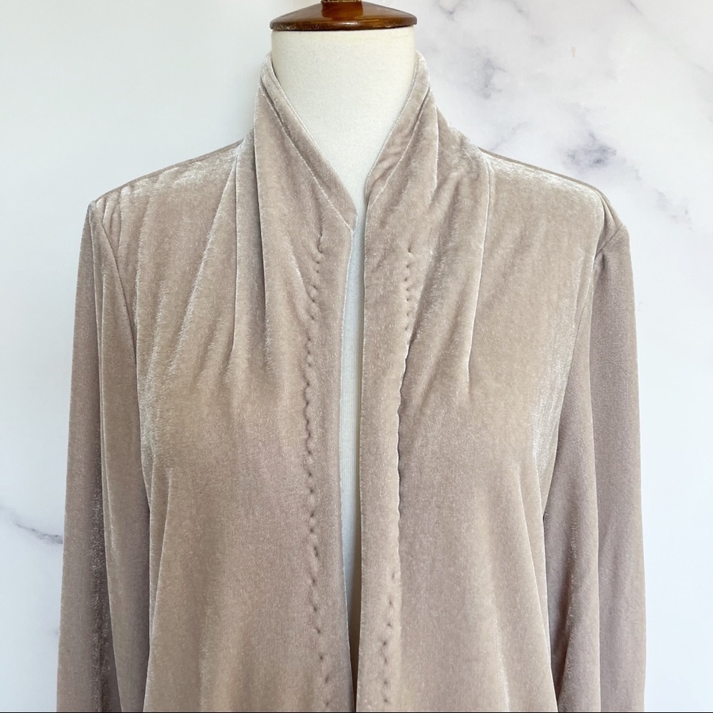 Soft Surroundings‎ Velvet Topper Jacket in Light Taupe - Picture 3 of 11